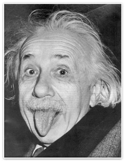 Einstein sticking tounge out